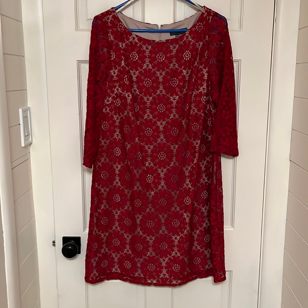 Jessica Howard size 16 Red overlay dress
